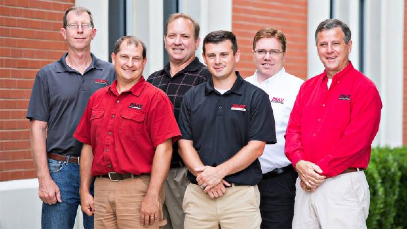 Pray ownership team. Ken Cooper, Senior Project Manager / Erich Reggi, Project Manager / Randy Cunningham, Vice President & Director of Operations / Brandon Grigsby, Project Manager / Patrick Beall, Estimator and Mark Grigsby, President.